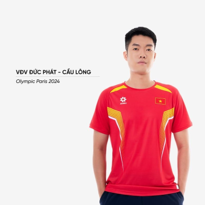 chi tiết vải mè kim trên áo cầu lông tuyển việt nam